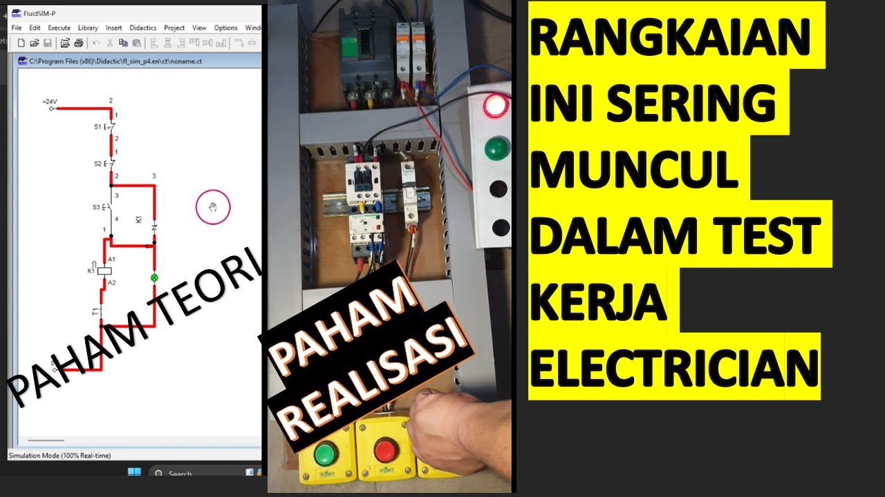 CARA MERAKIT RANGKAIAN KONTAKTOR DAN OVER LOAD #schneider #directonlinestarter