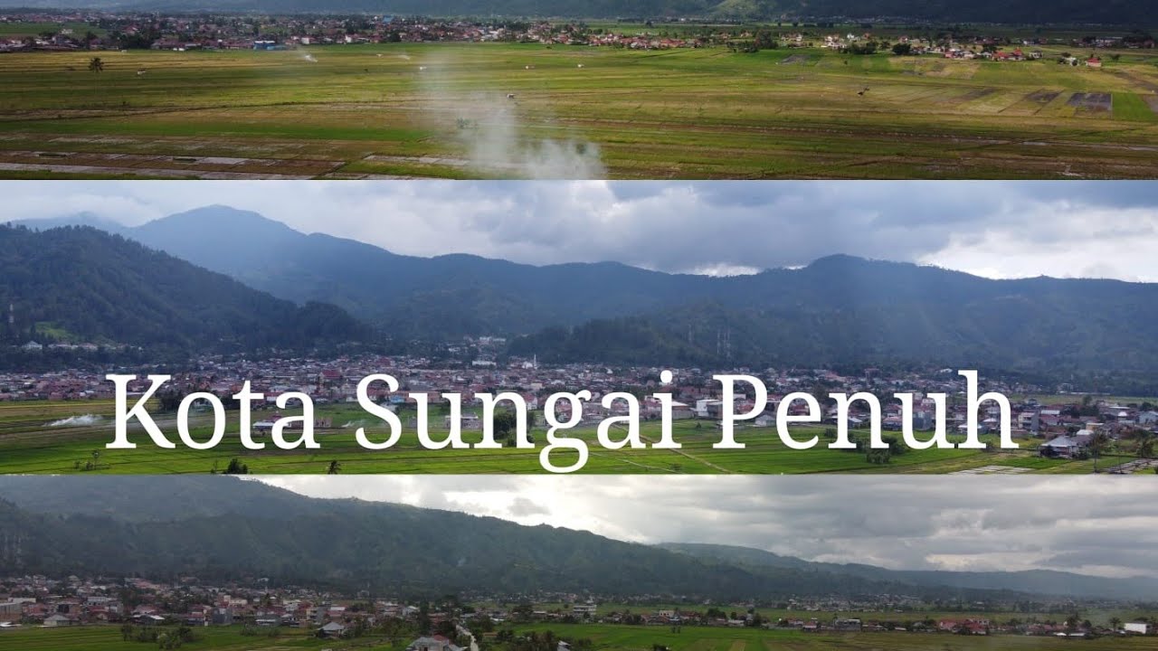 pemandangan kota sungai penuh dari langit