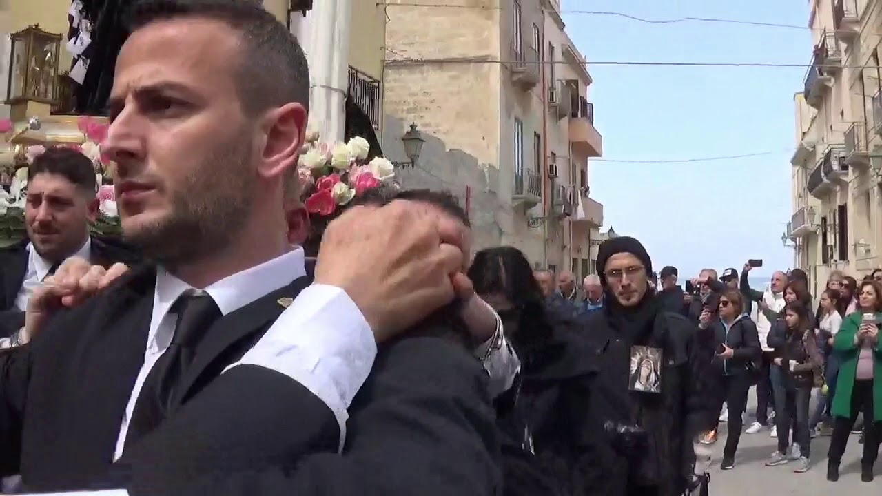 Partenza Largo delle Ninfe Addolorata Misteri Trapani 2019 - Mattina Sabato Santo- Ultimo Vale
