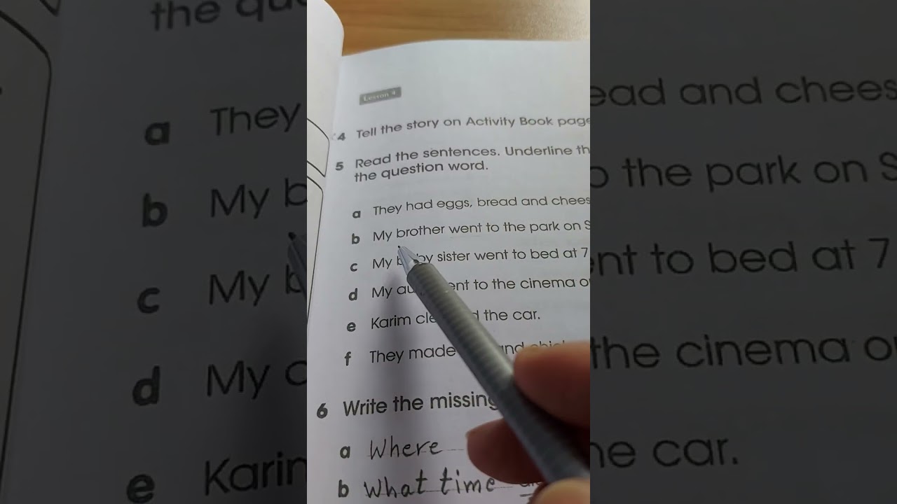 كتاب النشاط انكليزي للصف الرابع الإبتدائي  Unit 6  Lesson 4