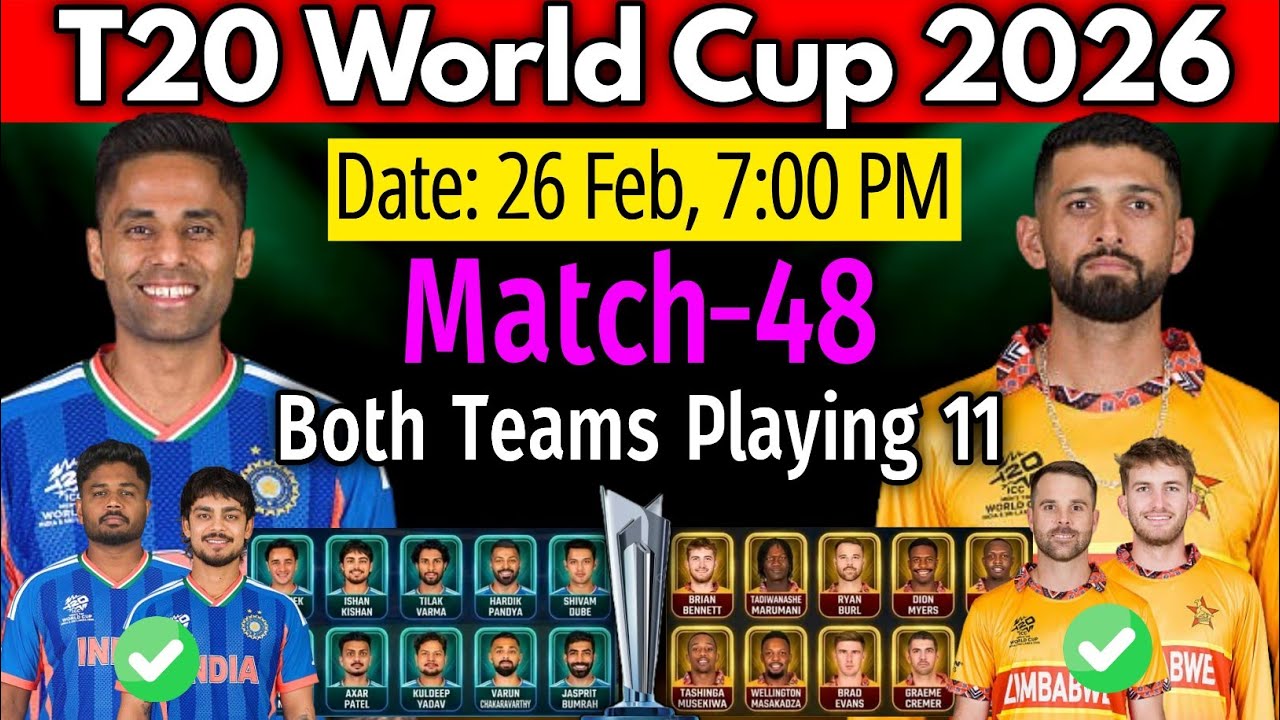 T20 World Cup 2026 | India vs Zimbabwe (Details and Playing 11) | IND vs ZIM Playing 11 2026