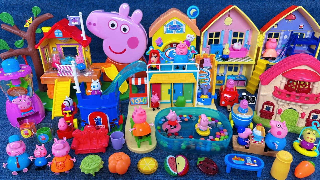 13 Minutes Satisfying with Unboxing Peppa Pig Playground Swimming Pool Playset ASMR | Review Toys