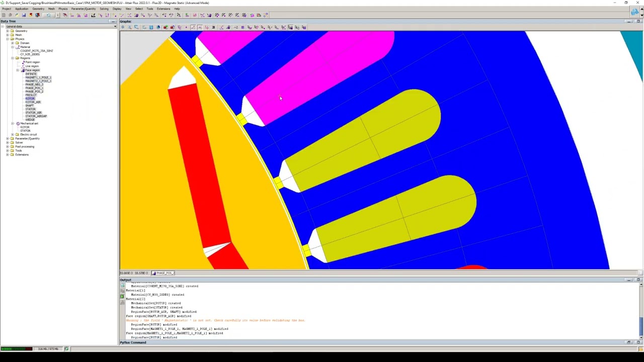 Modeling in Altair Flux 3D Meshing and Cogging Torque Computation