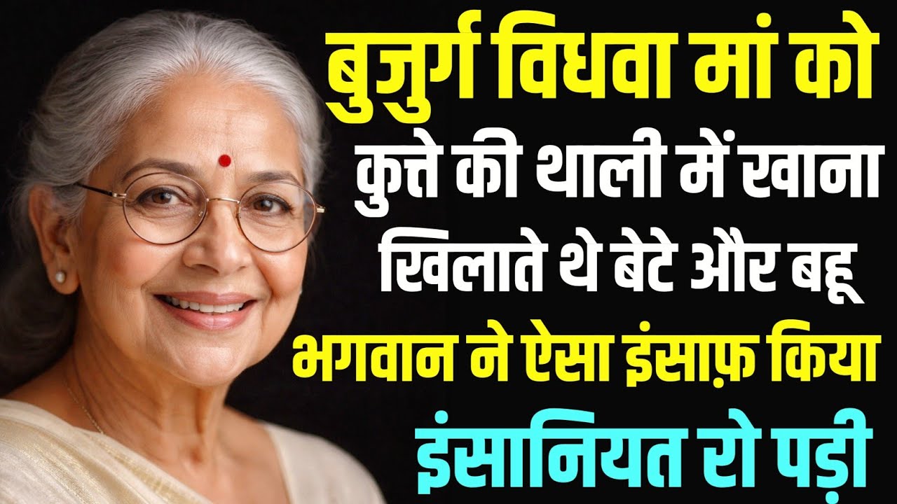 बुजुर्ग माँ को कुत्ते की थाली में खाना खिलाते थे बेटे-बहू… भगवान ने ऐसा इंसाफ किया कि सब दंग रह गए..