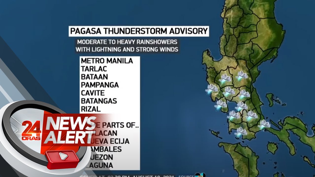 Weather update as of 3:32 PM (August 19, 2021) | 24 Oras News Alert