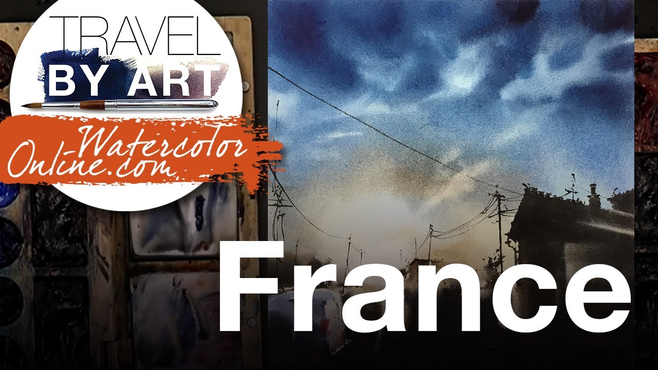 #268 Travel By Art, Ep. 120: Ligueil, France (Watercolor Cityscape Demo)