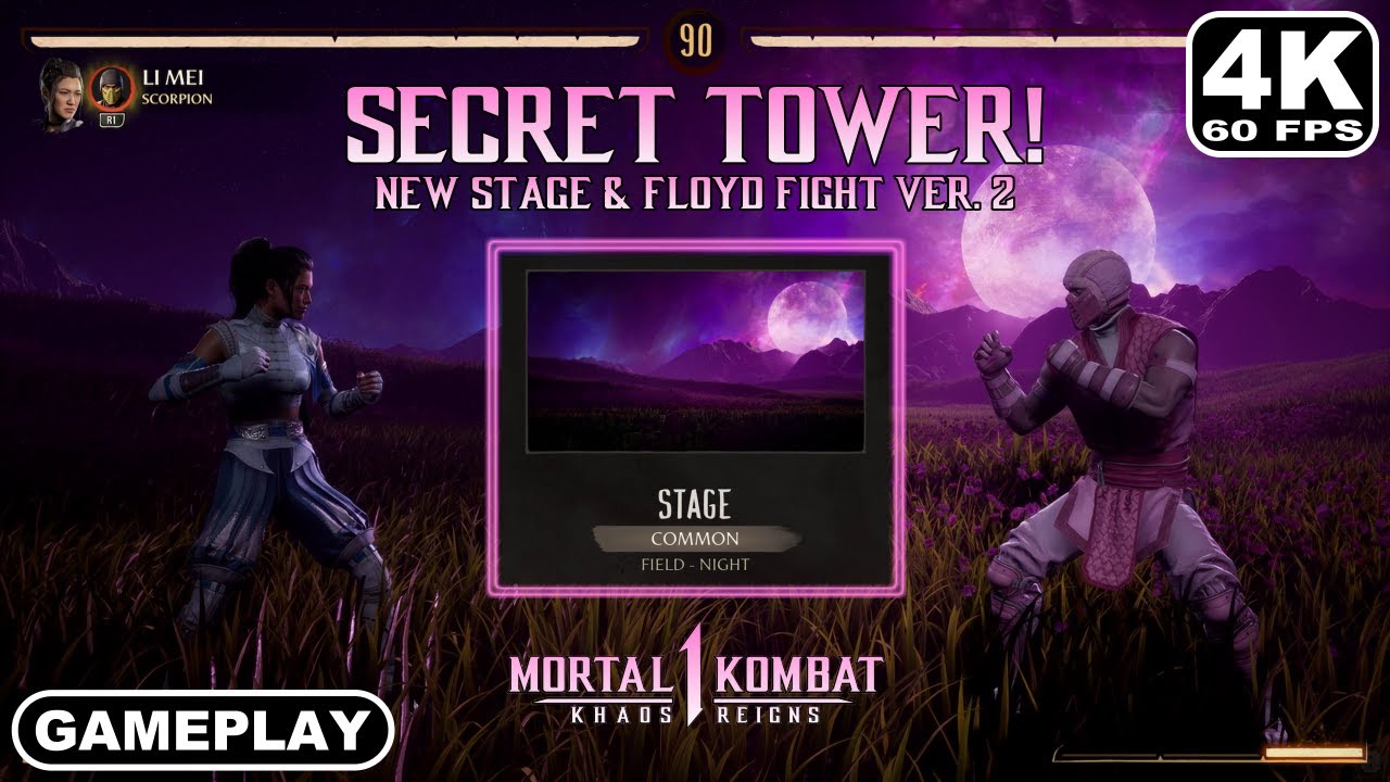 Mortal Kombat 1 (Floyd Tower / Night Field Stage / MK1 Secret Fight & Rewards / 4K 60fps)