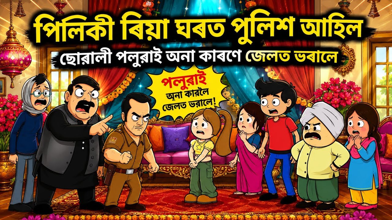 পিলিকী বিয়া ঘৰত পুলিচ আহিল part2 Assamese cartoon | Assamese story | cartoon video #assamesecartoon