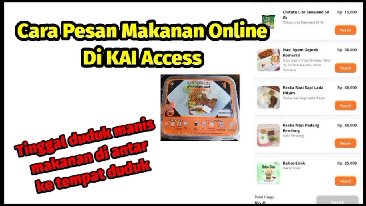 RAILFOOD KAI ACCESS  ll Cara pesan makanan online di KAI access melalui menu railfood