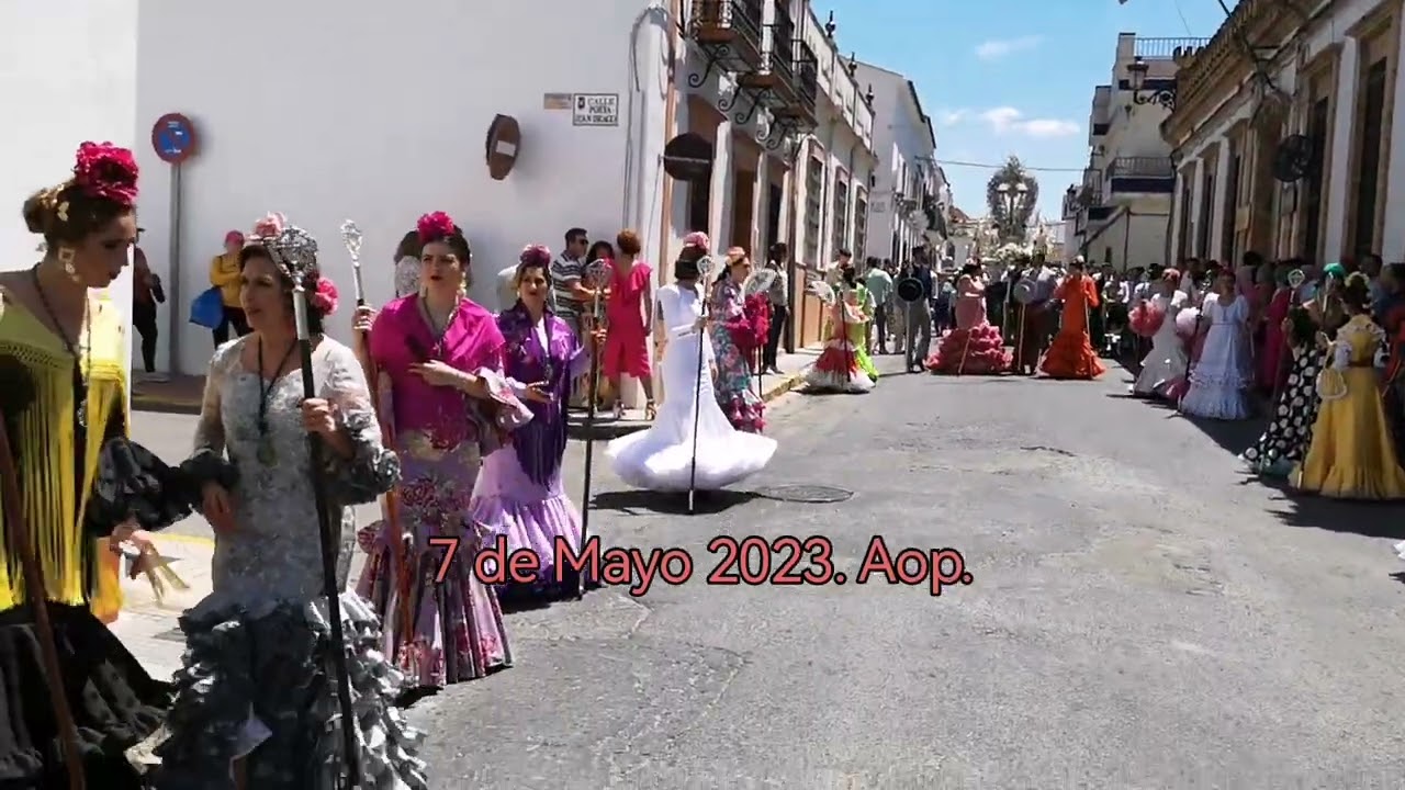 cruces de mayo de Rociana del condado Huelva. CRUZ DE ARRIBA, LA PERORELAS. con bcct presentación DH