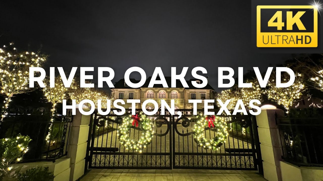 4k River Oaks Boulevard Christmas Lights in Houston, Texas Walking Tour