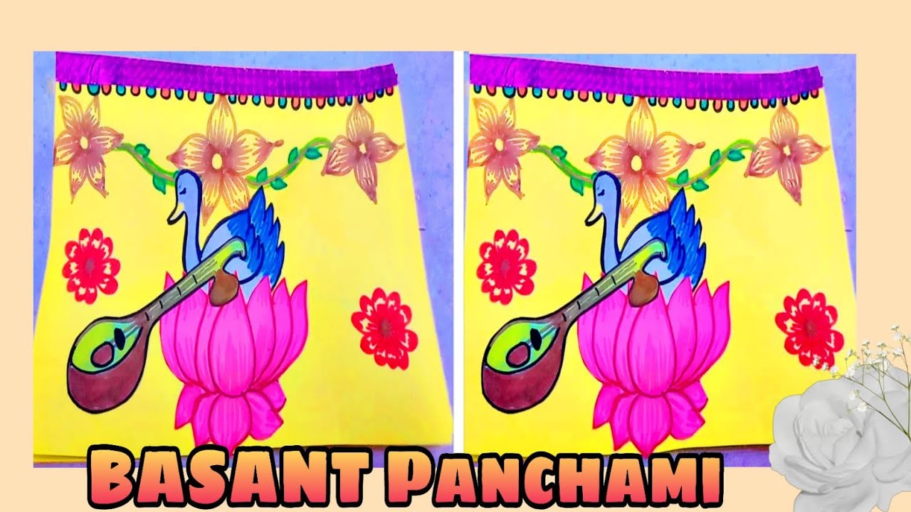 Basant Panchami board decoration idea🌼2026#वसंत पंचमी बोर्ड डेकोरेशन आइडिया #how #drawing #handmade 