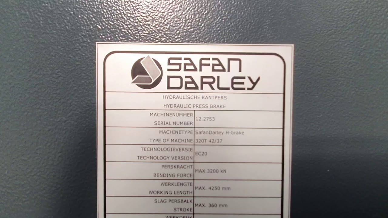 Safan H Brake 320 42 37 - 2015 - CNC Press brake