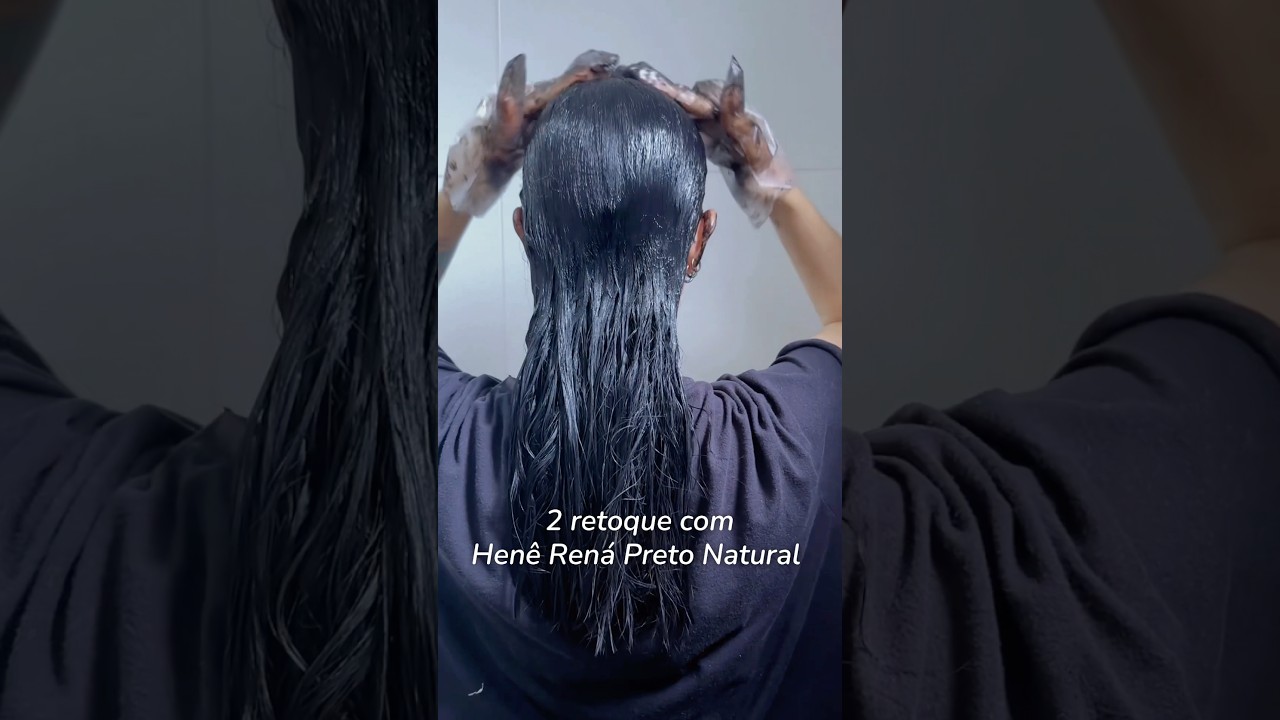 Melhor Hen&ecirc; que existe pra mim  Ren&aacute; preto natural 🖤 #hene #henezada #hair #shorts #embelleze