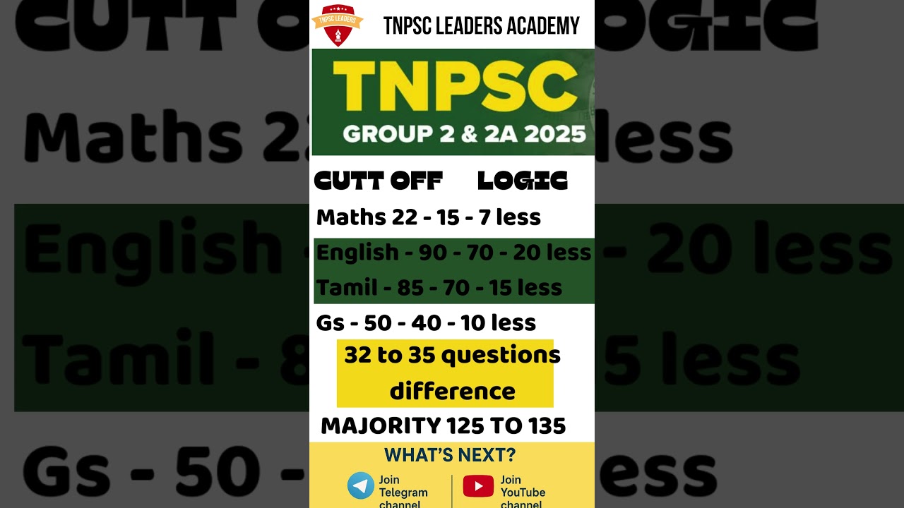 TNPSC GROUP 2A PRELIMS CUT OFF LOGIC 2025  #group2  #group2a  #tnpsc #tnpscgroup4  #group4