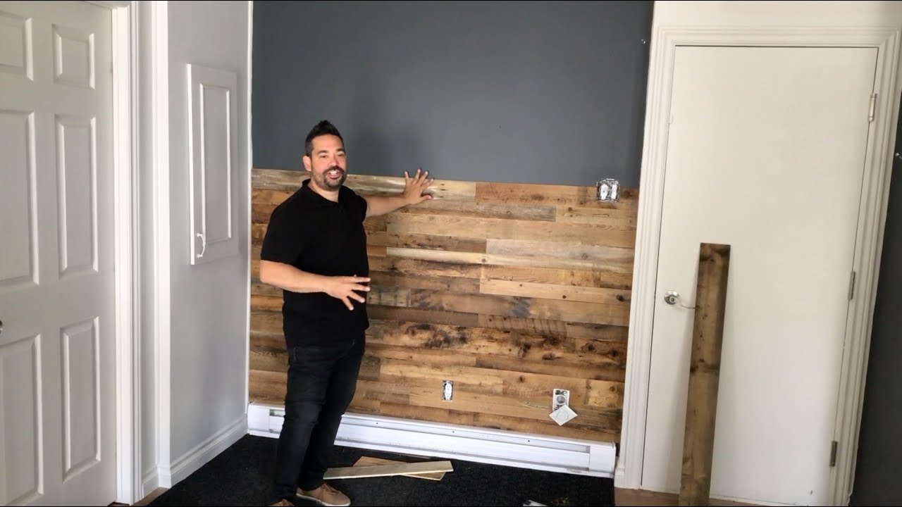 Barnwood wall installation