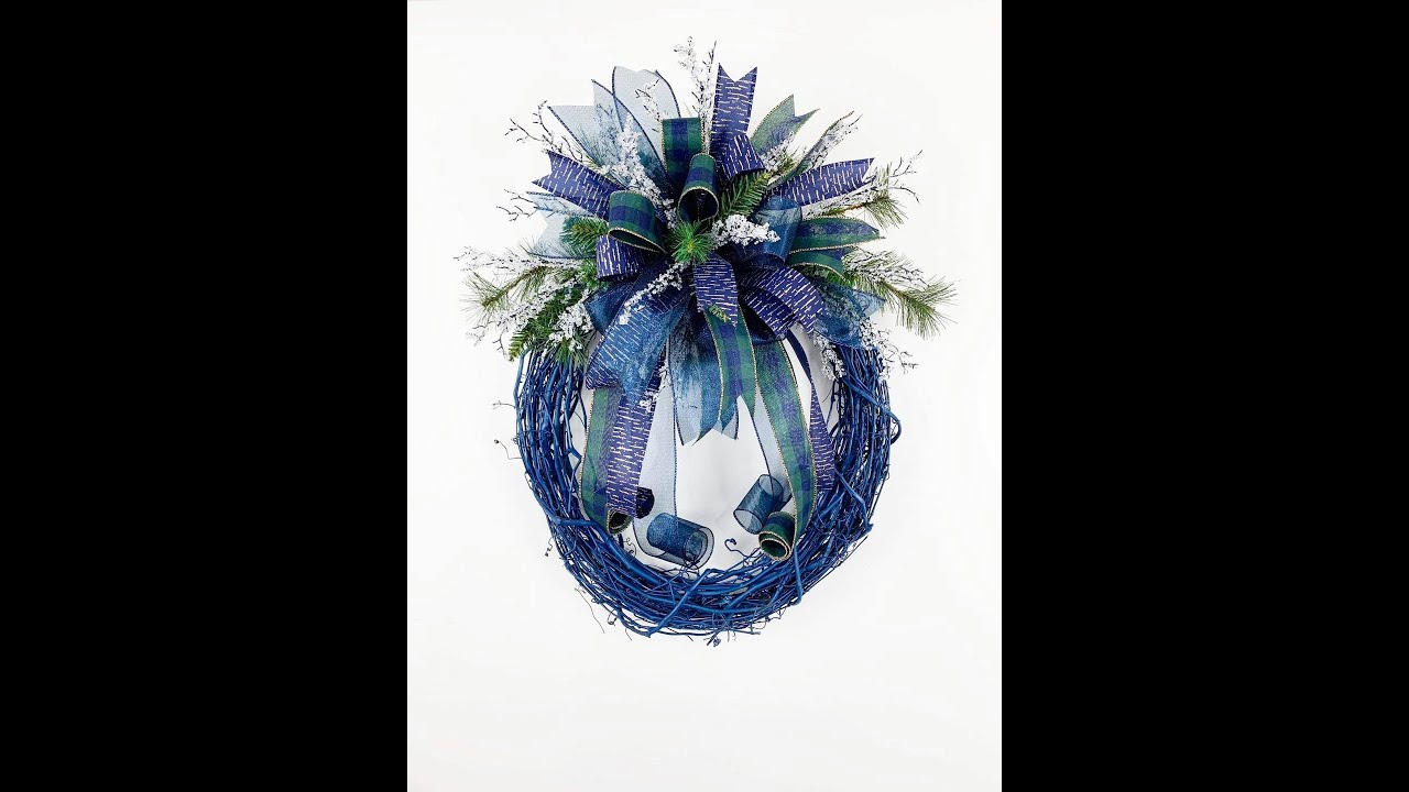 Let's design a navy blue wreath!