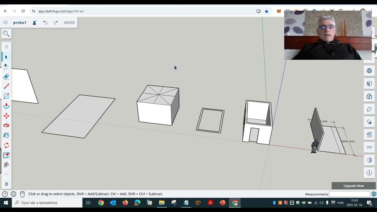 Sketchup 3D tervező használata 4. rész:  kijelölő eszközök használata