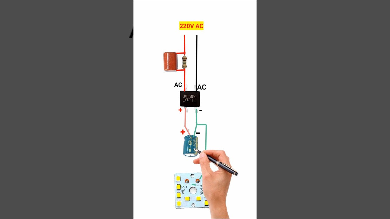 LED Driver Using MB10F Bridge Rectifier //220AC to 3V,6V, 9V,24VDC Circuit #shorts#viral#gktechnical
