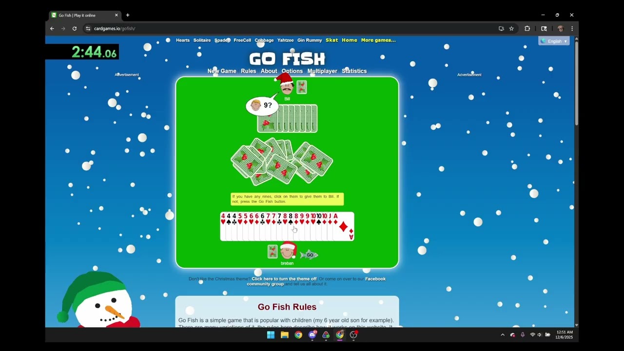 CardGames.io 2 Player Go Fish Speedrun [5:22.03] [Former WR]