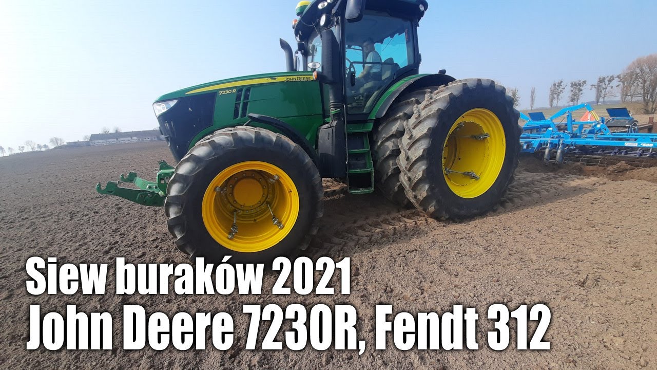 Siew buraków 2021 - Fendt 312 + Monosem i John Deere 7230R + Farmet