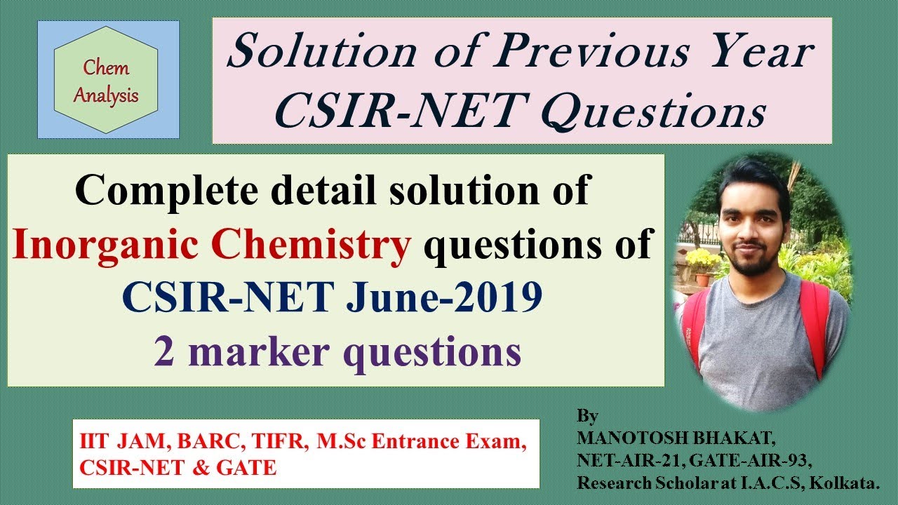 Detail solution of previous year CSIR-NET June-2019 Inorganic Chemistry questions||CSIR-NET