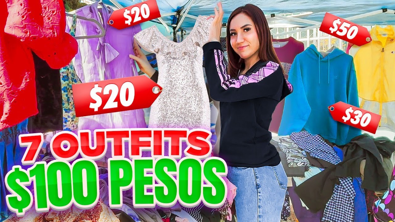 Comprando outfits de la semana por $100 pesos en el tianguis | Carolina Díaz