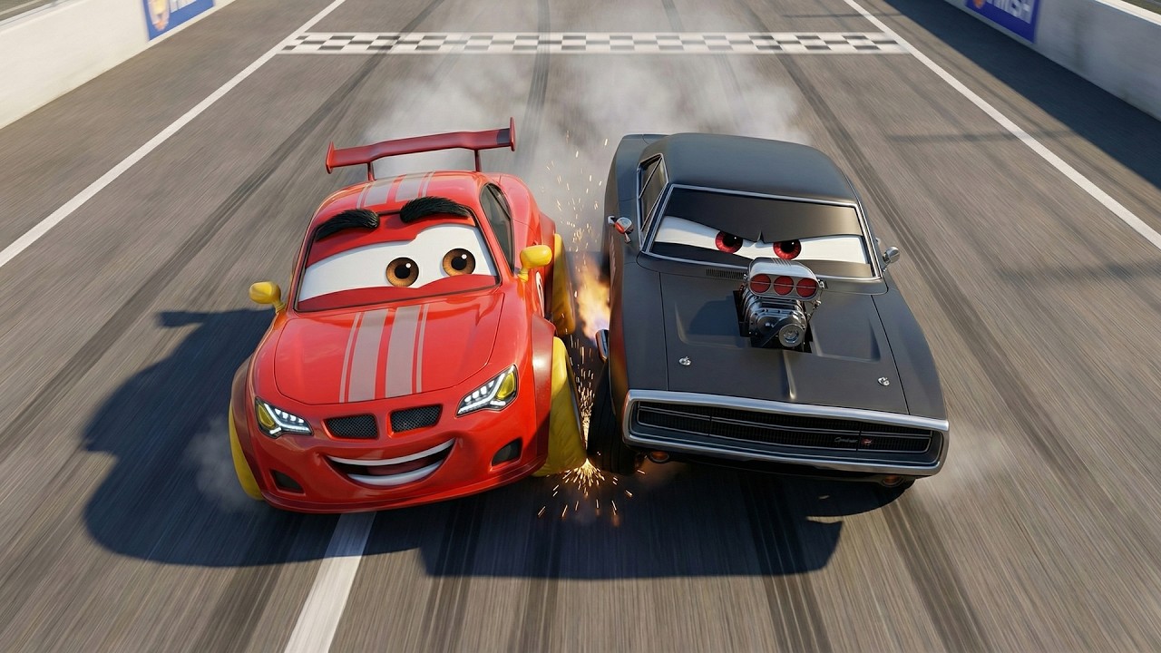 McQueen Mech vs Black Muscle 😱 A Terrifying Battle | Lightning McQueen Funny Animation