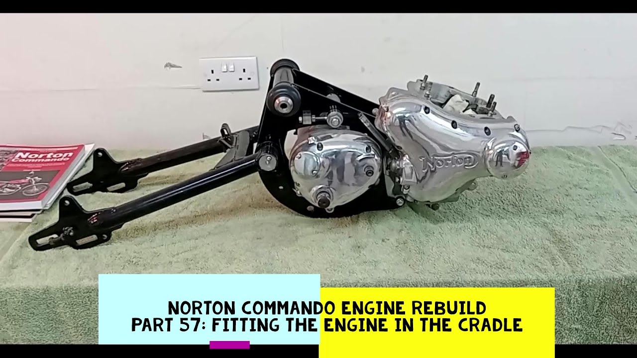 Ремонт двигателя Norton Commando. Часть 57: Установка двигателя в раму.