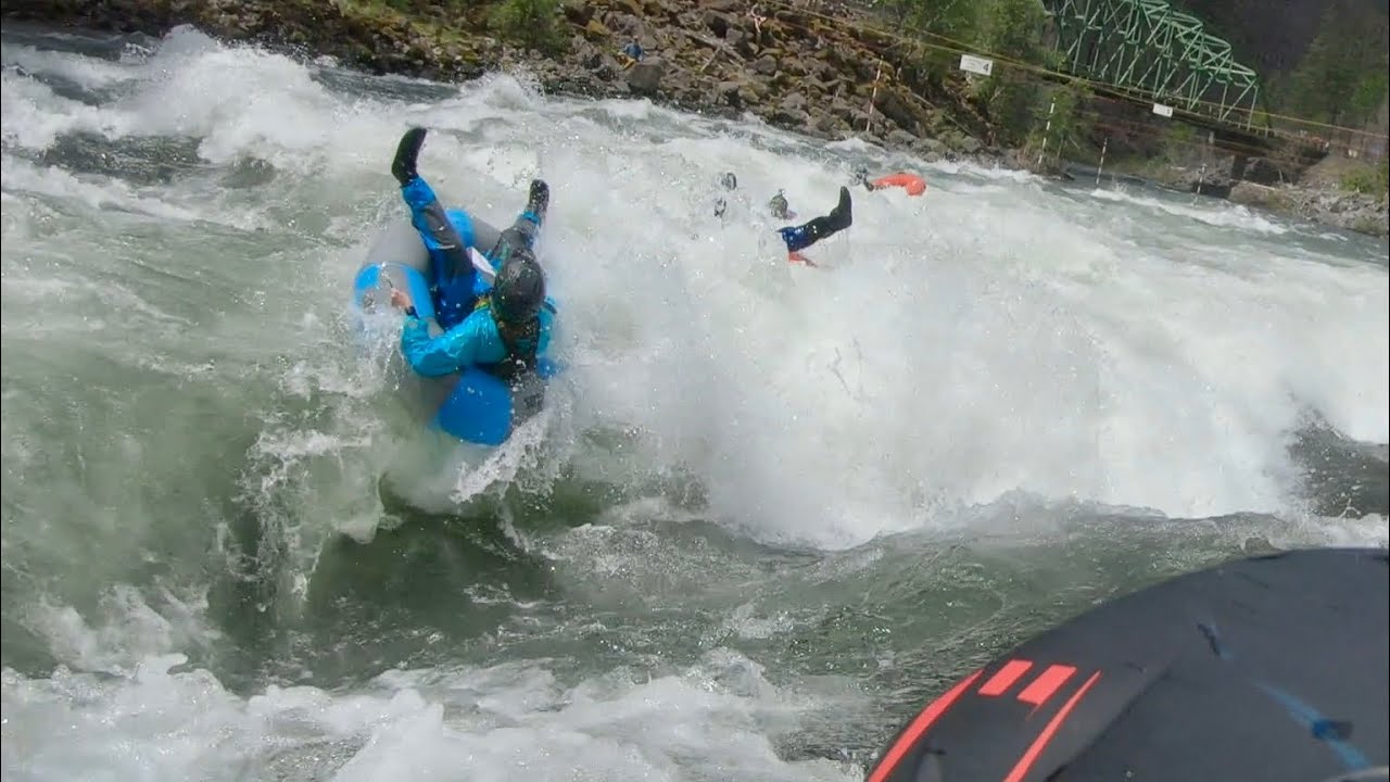 Upper Clackamas Whitewater Festival 2023 Inner Tube Races. Carnage everywhere!