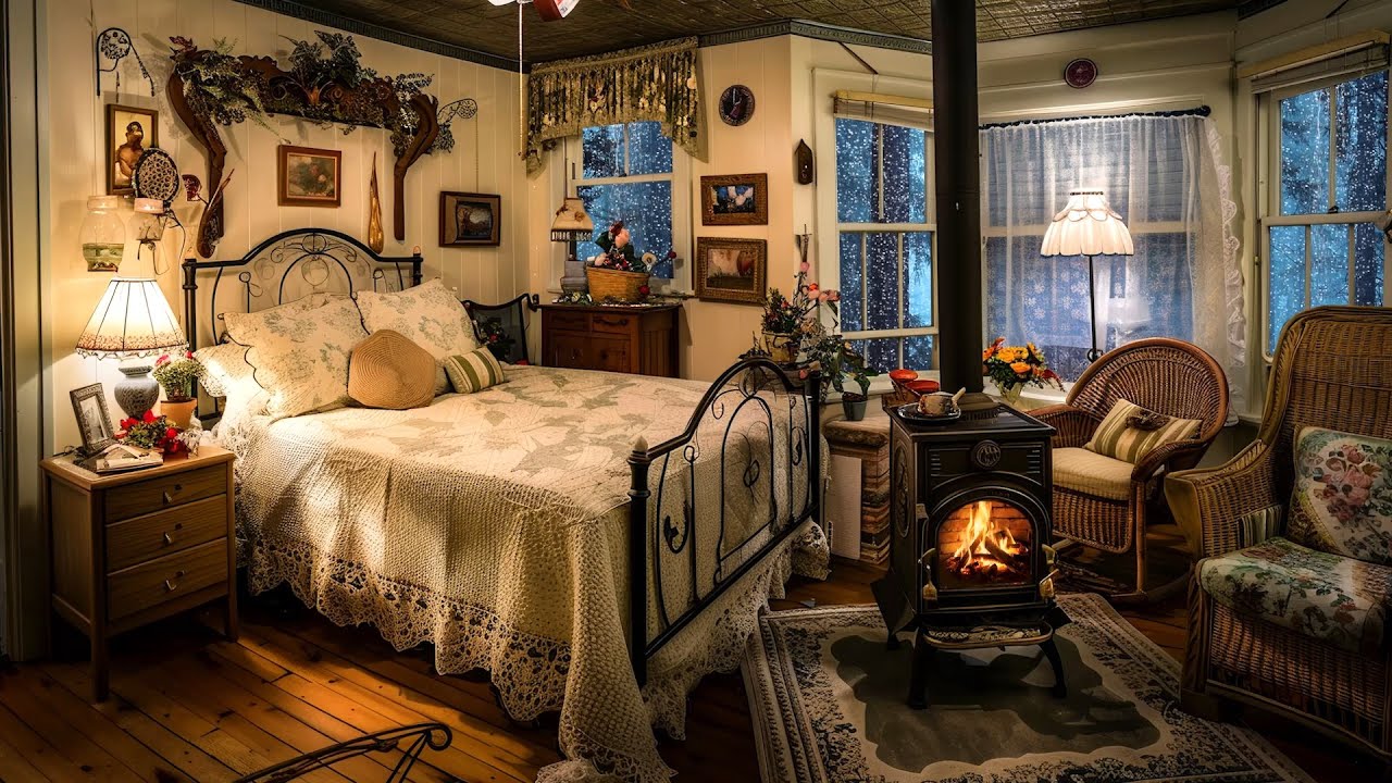 🔴Relaxing Rain Ambience for Deep Sleep in a Log Cabin on the Farm with Crackling Fireplace Sounds