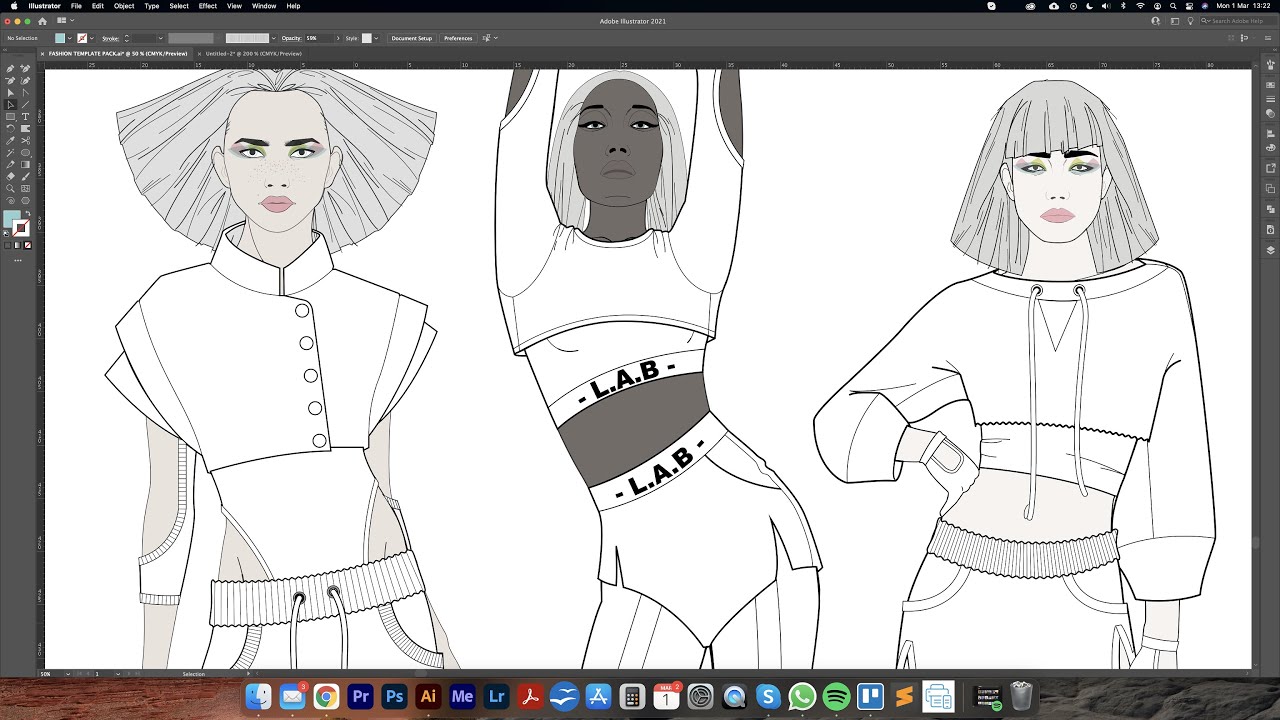 DIGITAL FASHION ILLUSTRATION in Adobe Illustrator Part 5 - Digitise Your Hand-Drawn Sketches