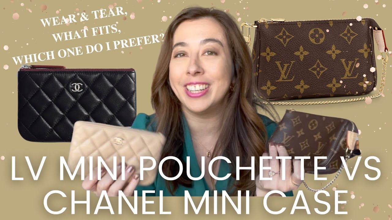 Chanel Mini Pouch vs Louis Vuitton Mini Pouchette Review! What fits, Wear & Tear, Which do I prefer?