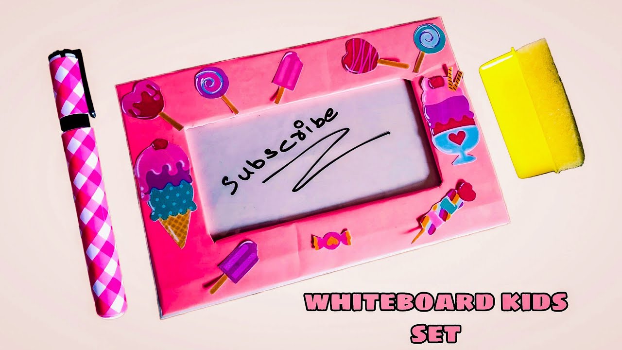 How to make whiteboard kids set with paper | school supplies | Stationery crafts | DIY Paper crafts