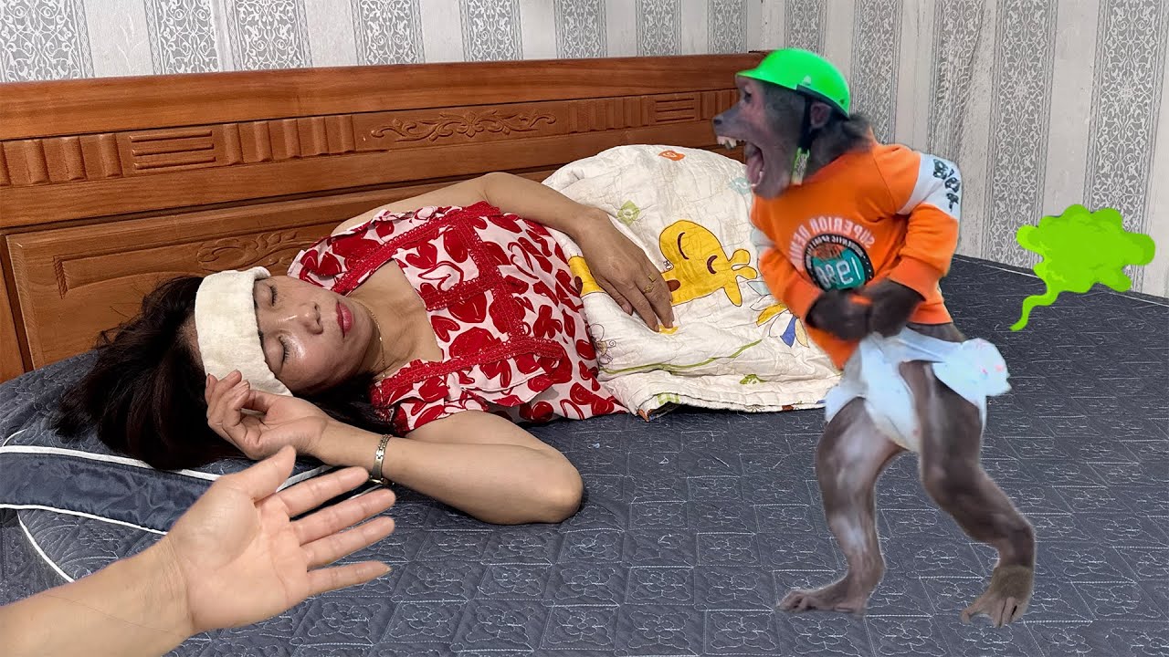 Oh No! Abu Is Farting and Has to Ask the Cameraman for Help While Mom Is Sick