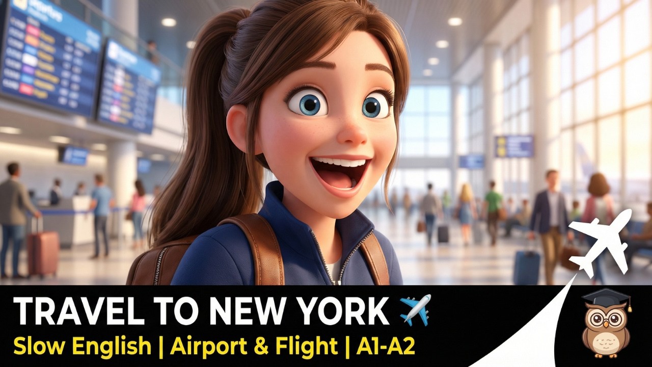 Travel to New York 🗽✈️ | Slow English Speaking Practice | A1-A2 Beginners | English Shadowing
