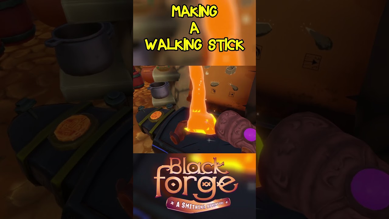Forging A Walking Stick | BlackForge: A Smithing Adventure VR #shorts