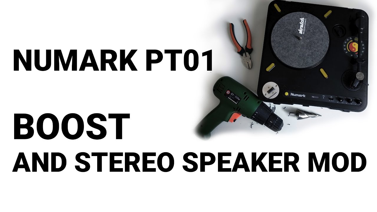 Numark pt01 boost and stereo speaker mod [EN SUB]