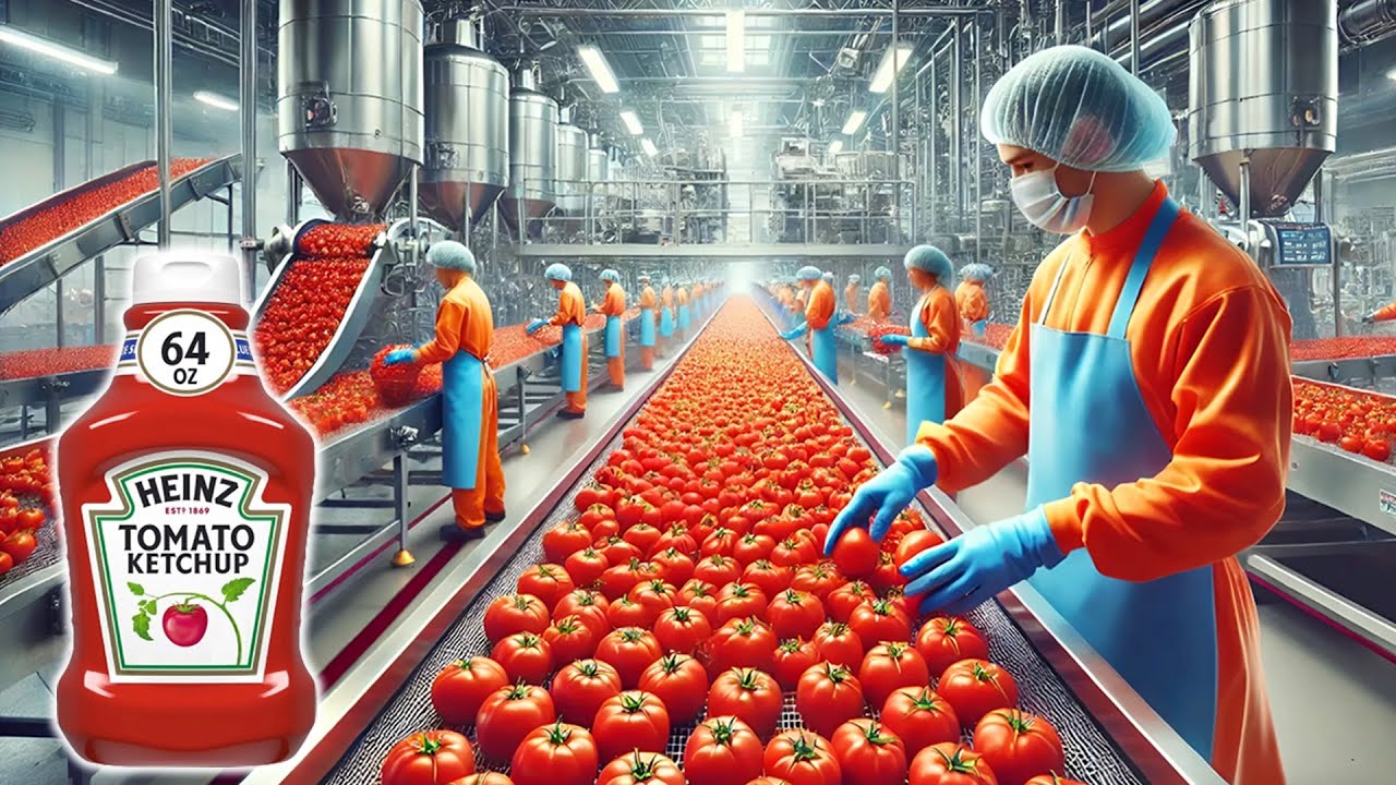 How Tomato Ketchup Is Made In Factory 🍅🍅 Tomato Harvesting And Processing to Ketchup | Food Factory