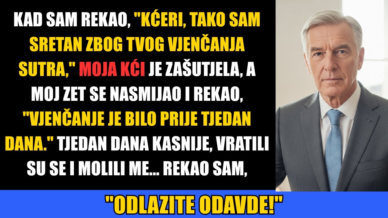 Moja kći proslavila je svoje vjenčanje bez mene. Tjedan dana kasnije, molili su me...