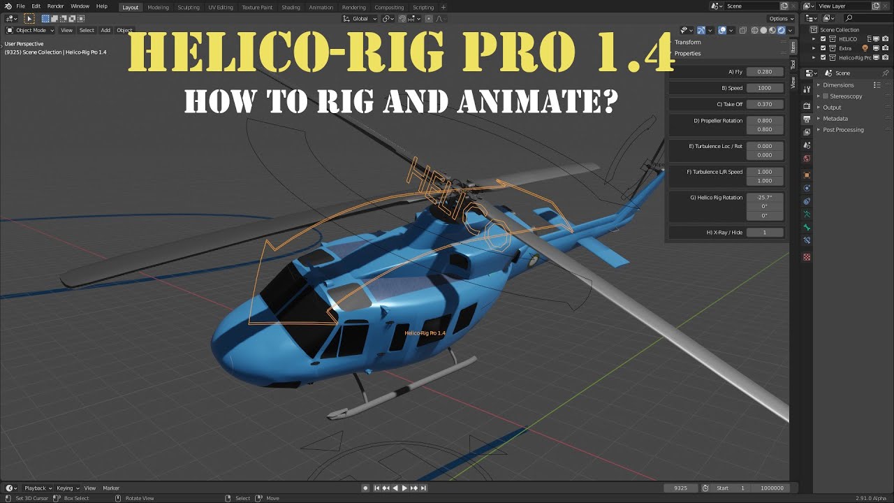 Helico-Rig Pro 1.4 How to rig and animate? (Blender 2.91)