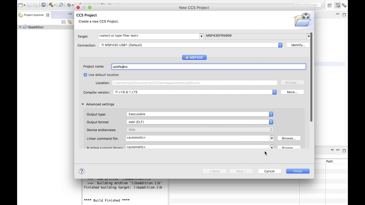 How to make  a static library in CCS