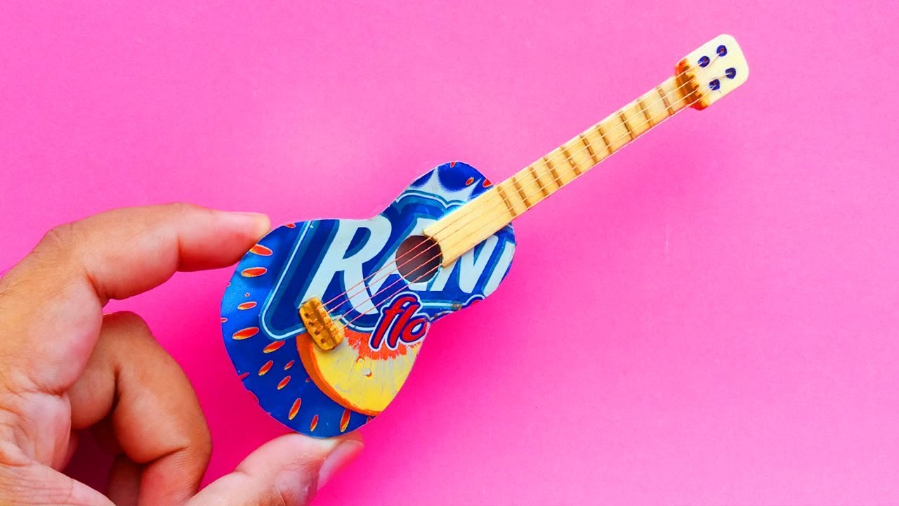 How To Make A Mini Guitar At Home | Amazing Guitar Made With Aluminum Can | Soda Cans Guitar DIY