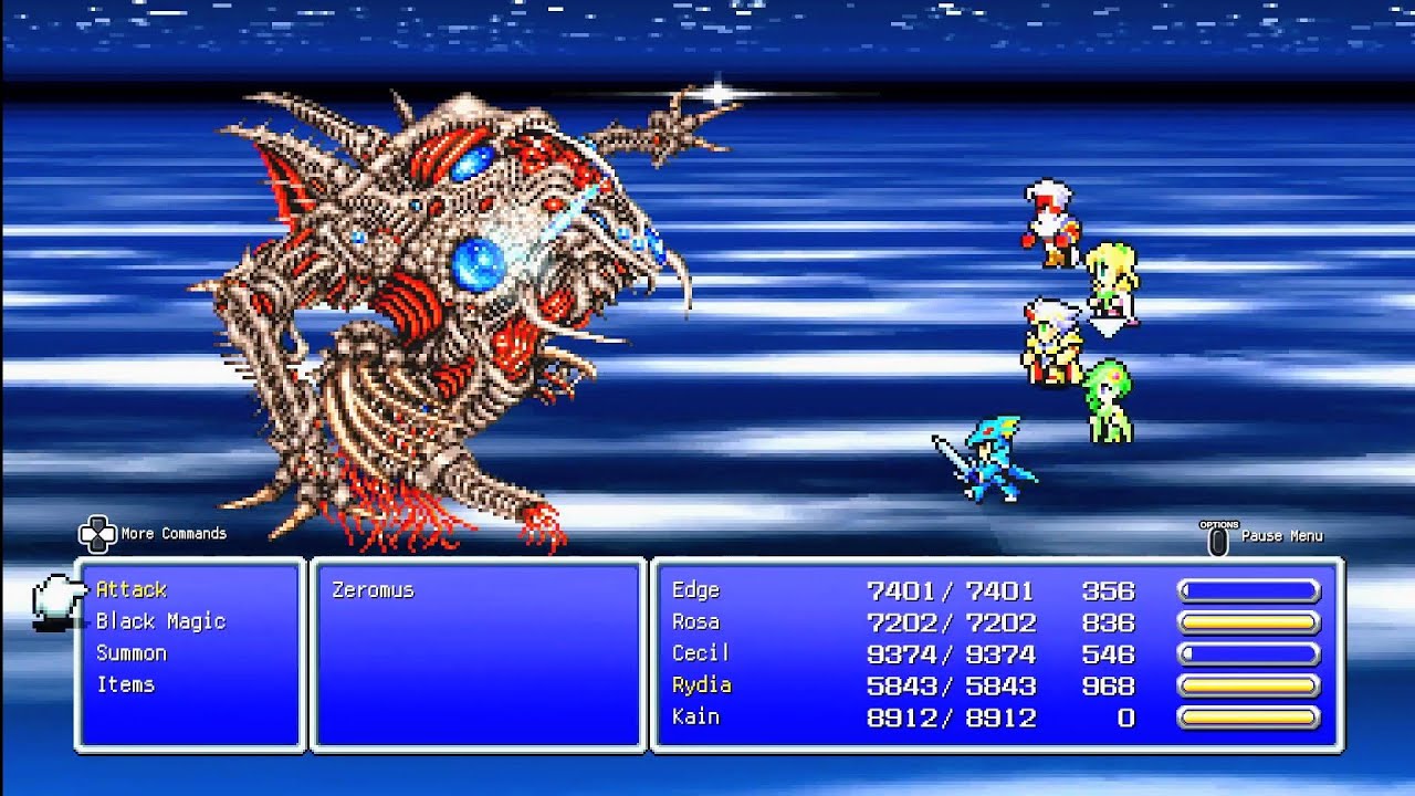 round 03 with Zeromus w/ Level 99 party for fun (FINAL FANTASY IV, PS4) max battle speed