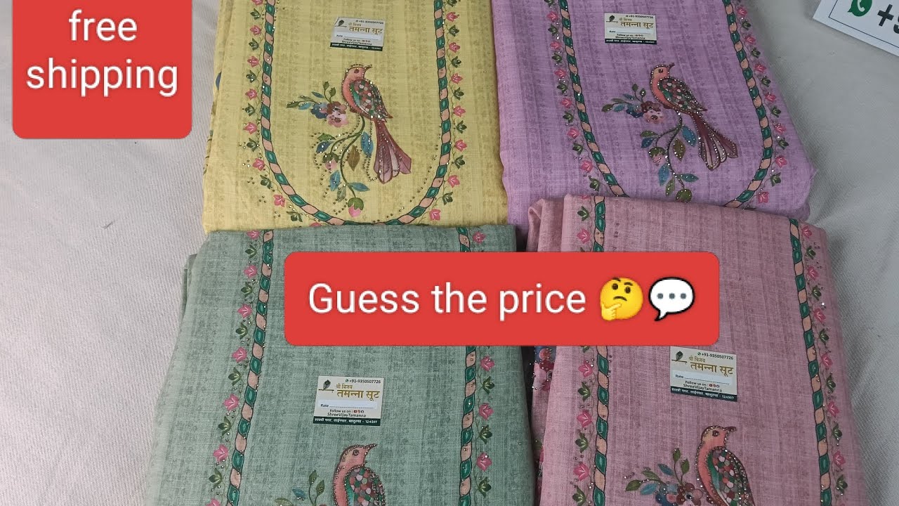 Trending Cotton Khadi Linen Suits | Latest Bird Design Collection 🌸 | Price Guess करो?