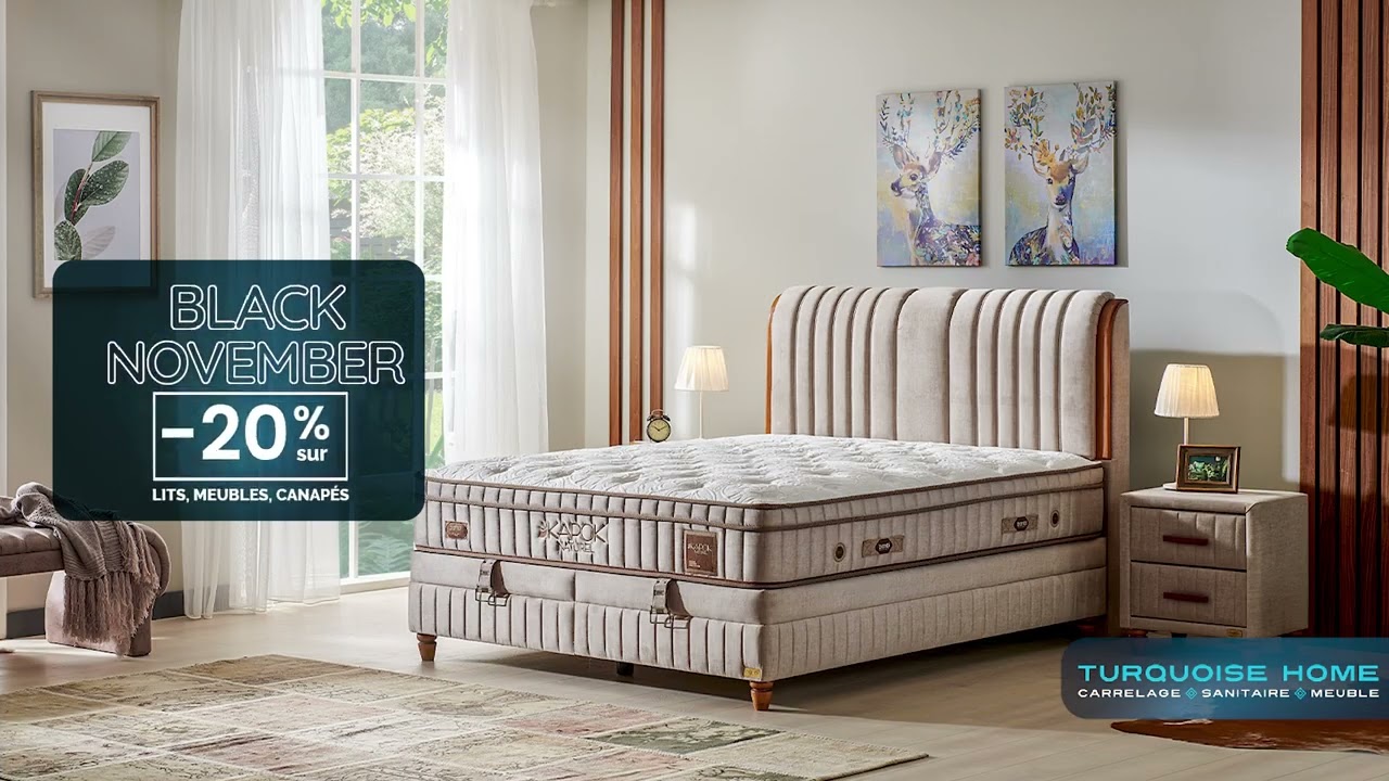 Turquoise Home : Black November, -20% sur les lits, meubles et canap&eacute;s