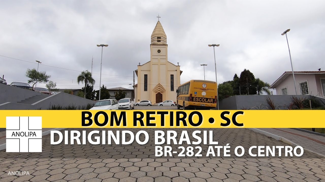 BOM RETIRO • SC • Dirigindo Brasil【4K】Ruas do centro do município [Driving Brazil] city car driving