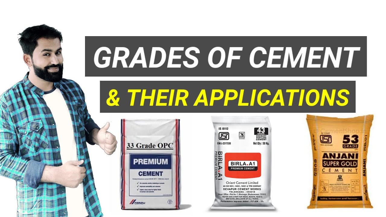 Grades of cement & their applications | What is 33,43 & 53? | Civil Tutor