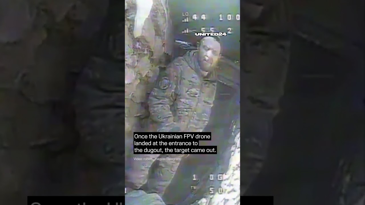 Ukrainian Fighters Used an Ambush With FPV Drone Against Russian Soldier #warinukraine