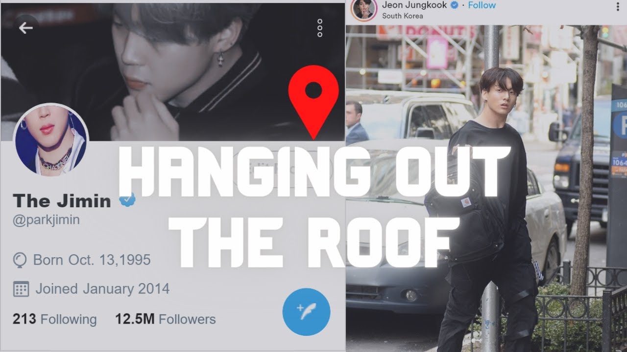Jimin and Jungkook - Hanging out the roof